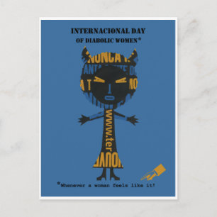 International day of diabolic women postcard