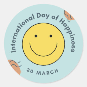 International Day of Happiness Classic Round Sticker