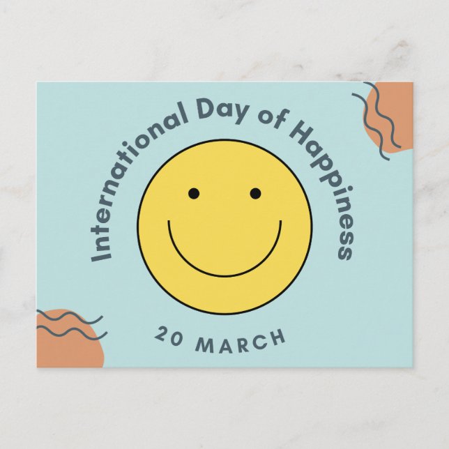  International Day of Happiness Holiday Postcard (Front)
