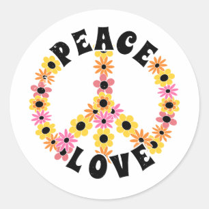 International Day of Peace Love Flower Classic Round Sticker