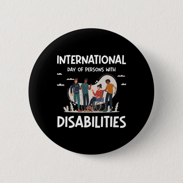 International Day Of Person With Disabilities  Button (Front)