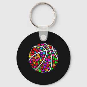 International Dot Day Fun Colored Bysketbyll Polka Keychain