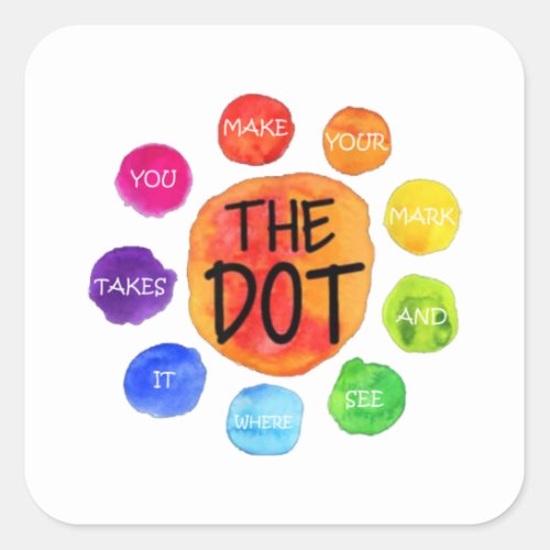 International dot day  square sticker