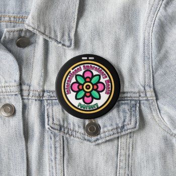 International Embroidery Month Button by HolidayBug at Zazzle