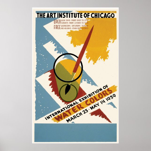 International Exhibition of Watercolors Poster (Front)