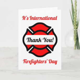 International Firefighters' Day Letterpress Thank You Card