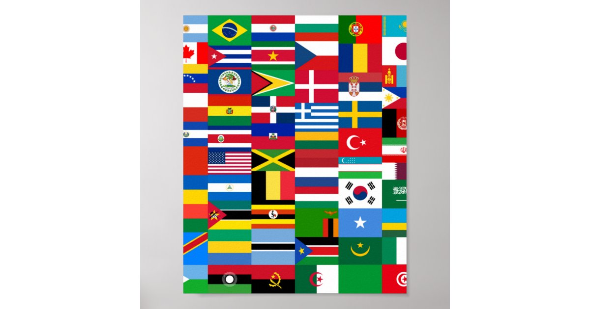 International Flag Collage Poster Zazzle