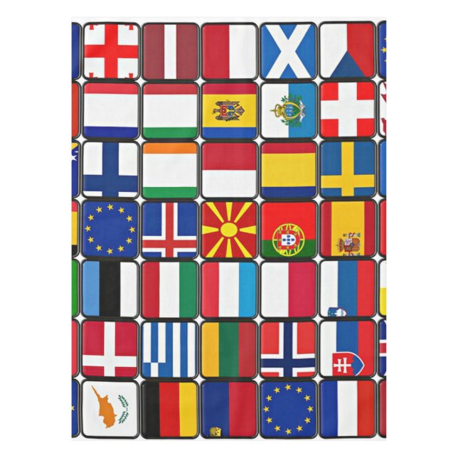 International Flag Collage Tablecloth (Front)