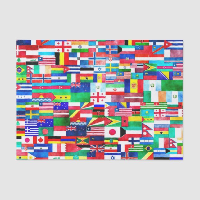 International Flag Collage Tissue Paper (Front)