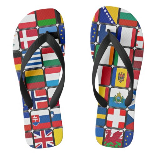International Flag Collection Flip Flops
