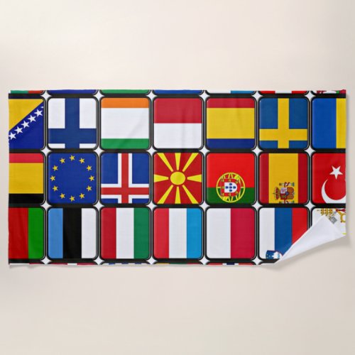 International flag collection world flags beach towel