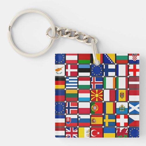 International Flag Collection world flags Keychain