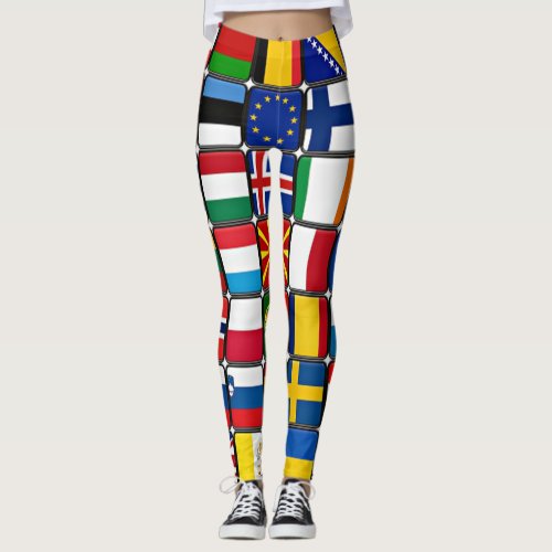 International flag collection, world flags leggings
