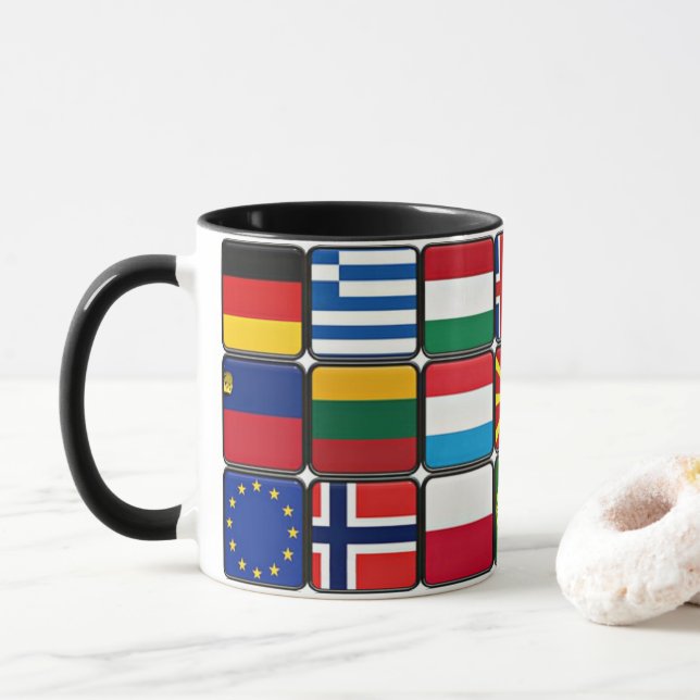 International Flag Collection, world flags, Mug (With Donut)