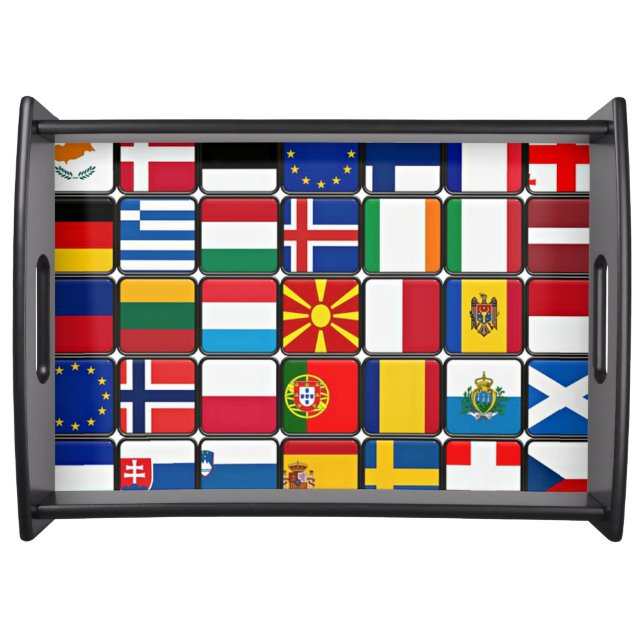 International flag collection, world flags serving tray (Front)