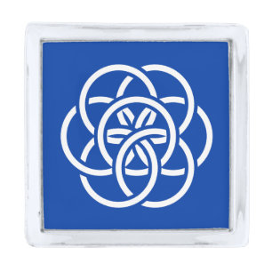 International Flag of Planet Earth Silver Finish Lapel Pin