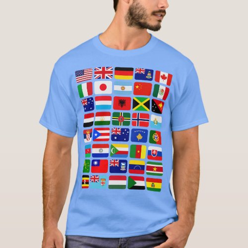 International Flags 40 World Countries Colorful Il T_Shirt
