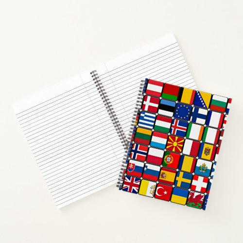 International flags collage world flags notebook