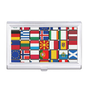 International flags collection, business card case