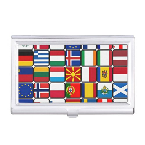 International flags collection business card case