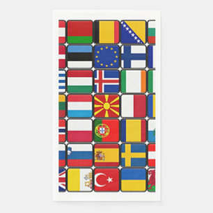 International flags collection, paper guest towels