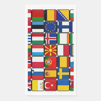 International flags collection, paper guest towels
