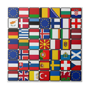 International flags collection, world flags ceramic tile