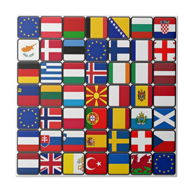 International flags collection, world flags ceramic tile (Front)