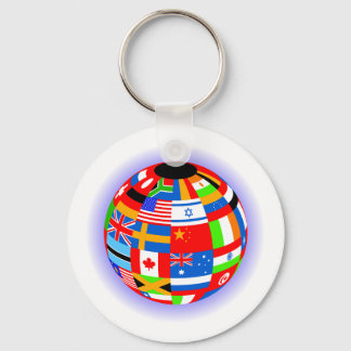 international flags globe earth keychain