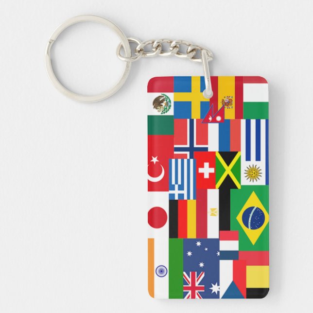 International Flags of the World Keychain (Front)