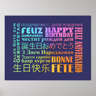 International Happy Birthday Design Poster