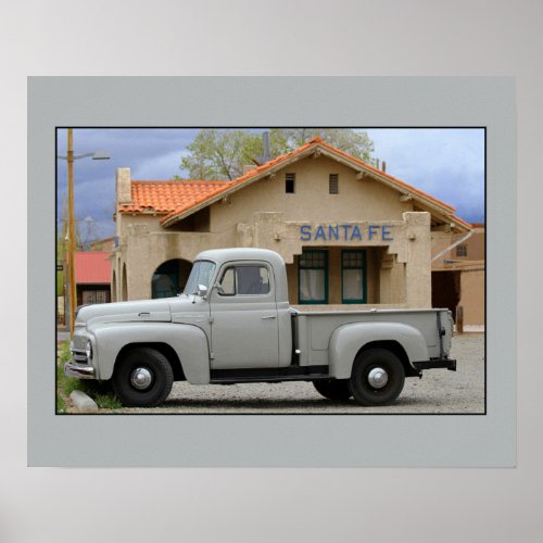 International Harvester L_110 Truck Santa Fe Depot Poster