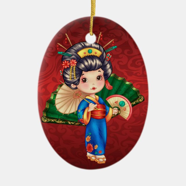 International - Japanese Girl - SRF Ceramic Ornament (Front)
