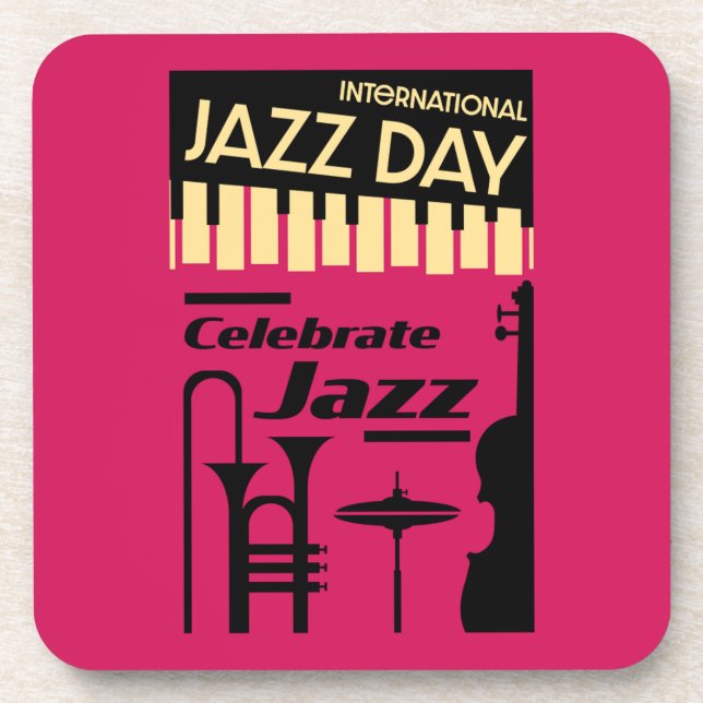 International jazz day April 30  Beverage Coaster (Front)