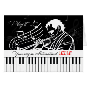 International Jazz Day Piano Keys and Musician