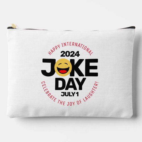 International Joke Day Laughing Face Accessory Pouch