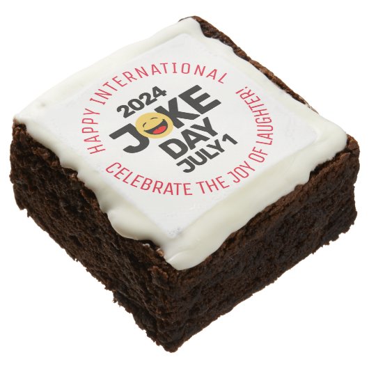 International Joke Day Laughing Face Brownie (Angled)