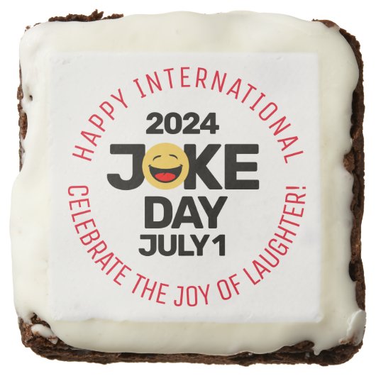 International Joke Day Laughing Face Brownie (Front)