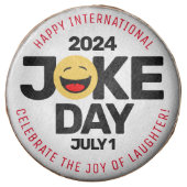 International Joke Day Laughing Face Chocolate Covered Oreo (Front)
