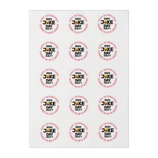 International Joke Day Laughing Face Edible Frosting Rounds (Sheet)
