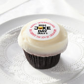 International Joke Day Laughing Face Edible Frosting Rounds (Cupcake)