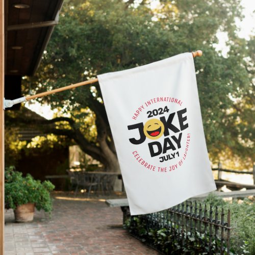 International Joke Day Laughing Face House Flag