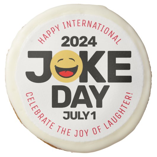 International Joke Day Laughing Face Sugar Cookie (Front)