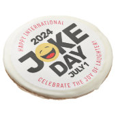 International Joke Day Laughing Face Sugar Cookie (Angled)