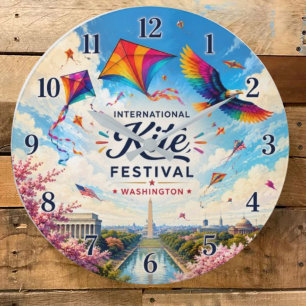International Kite Festival Washington Large Clock