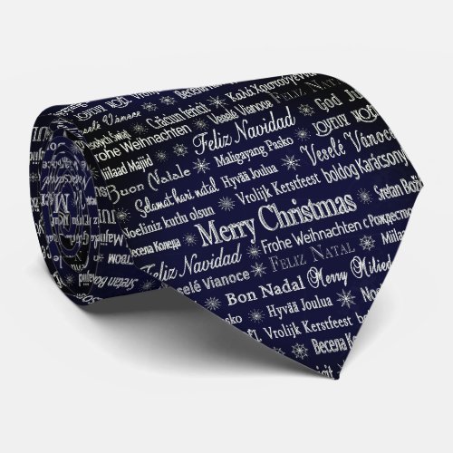 International Language Christmas Tie