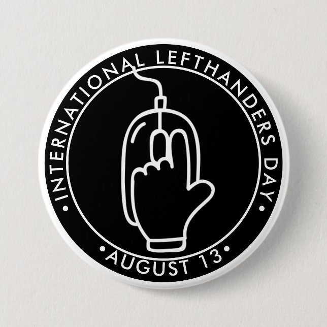International Lefthanders Day, lefthanded mouse Bu Button (Front)