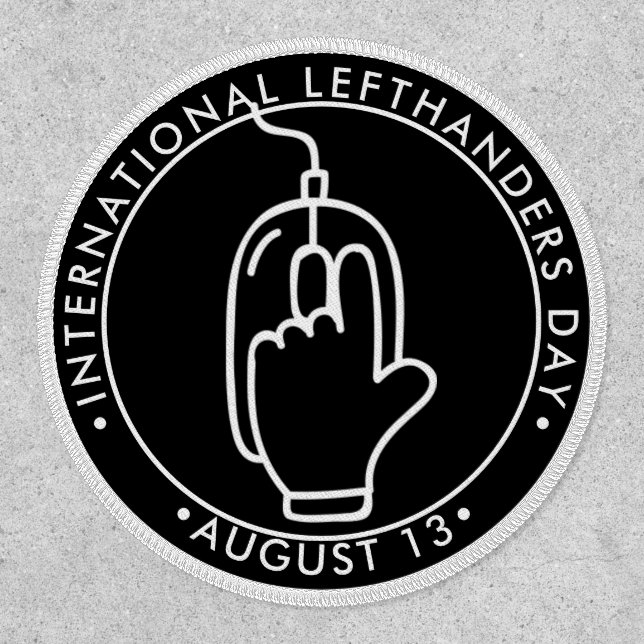 International Lefthanders Day, lefthanded mouse Patch (Front)