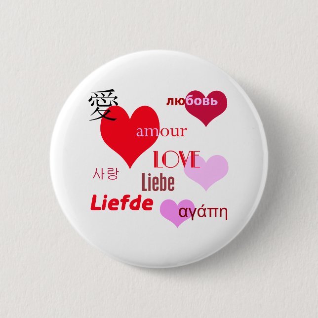 International Love Pinback Button (Front)
