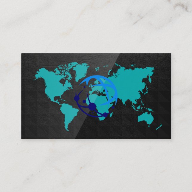 International Map | Global Connection Logo Business Card (Front)